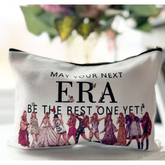 Taylor Swift Makeup Travel Bag "May Your Next Era Be The Best One Yet" Top Zippe - Picture 1 of 4
